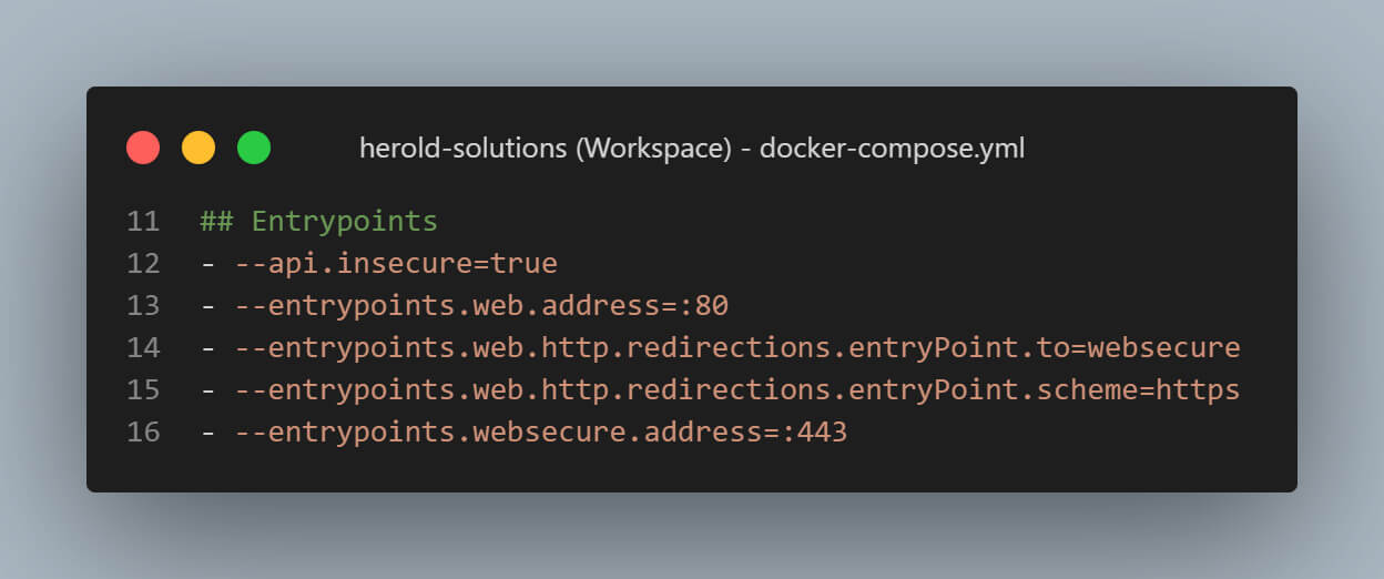 Traefik Entrypoints Configuration