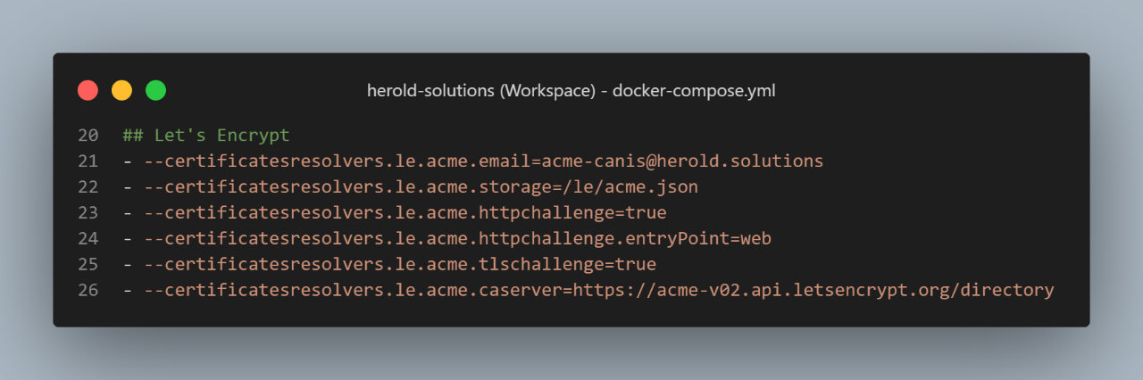 Traefik Let's Encrypt Configuration